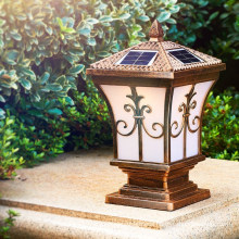 Solar Garden Light Pillar Headlight Outdoor Landscape Light Waterproof Villa Light Door Light Door Post Wall Light